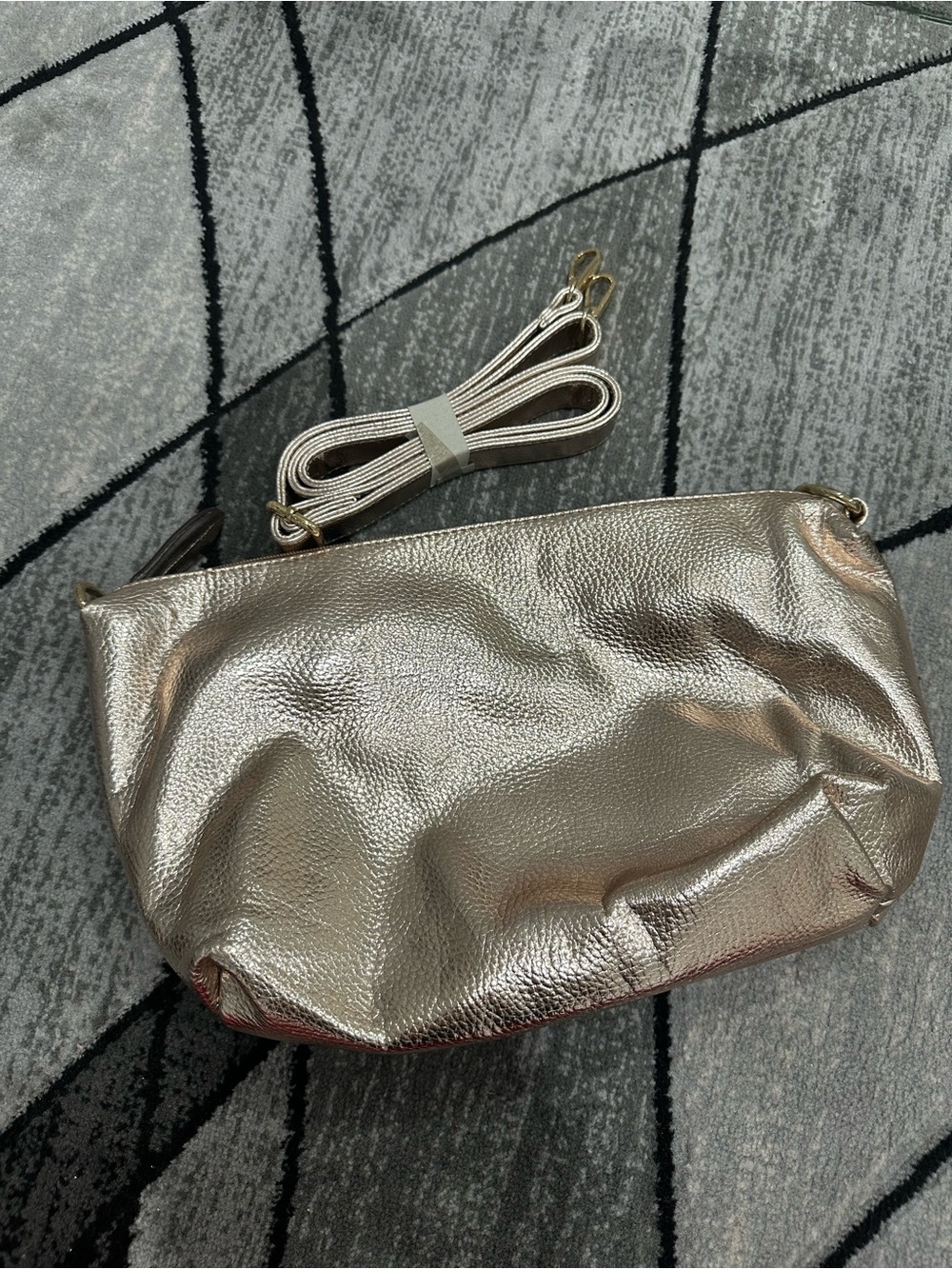 Steve Madden Metallic Silver Crossbody Clutch
